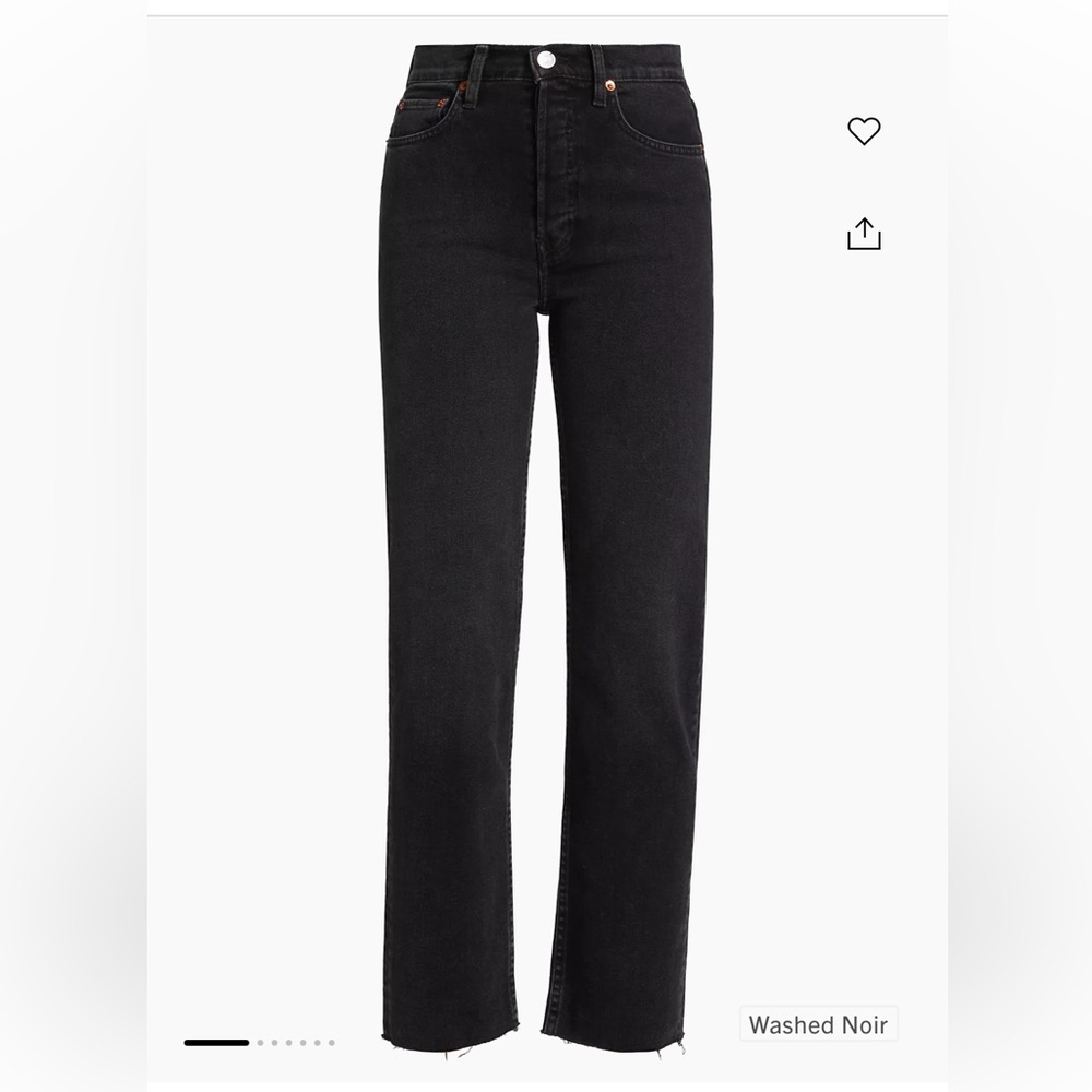 Re/Done 70s Stove Pipe High-Rise Stretch Crop Jeans